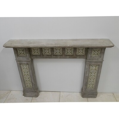 Rare Victorian Stone Fireplace Surround with Minton Tiles