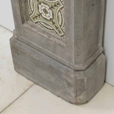 Rare Victorian Stone Fireplace Surround with Minton Tiles