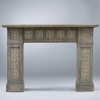 Rare Victorian Stone Fireplace Surround with Minton Tiles