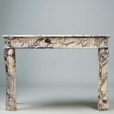 Antique 19th Century Brèche Marble Louis Style Fireplace Surround