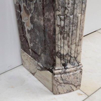 Antique 19th Century Brèche Marble Louis Style Fireplace Surround