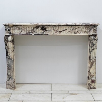 Antique 19th Century Brèche Marble Louis Style Fireplace Surround