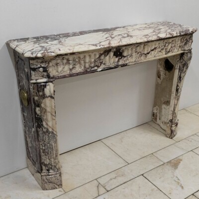 Antique 19th Century Brèche Marble Louis Style Fireplace Surround
