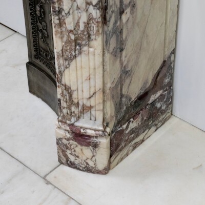 Antique 19th Century Brèche Marble Louis Style Fireplace Surround