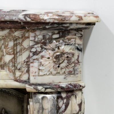 Antique 19th Century Brèche Marble Louis Style Fireplace Surround
