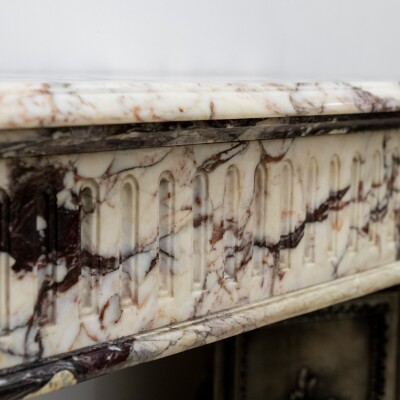 Antique 19th Century Brèche Marble Louis Style Fireplace Surround