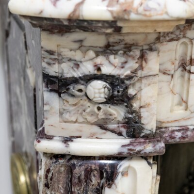 Antique 19th Century Brèche Marble Louis Style Fireplace Surround