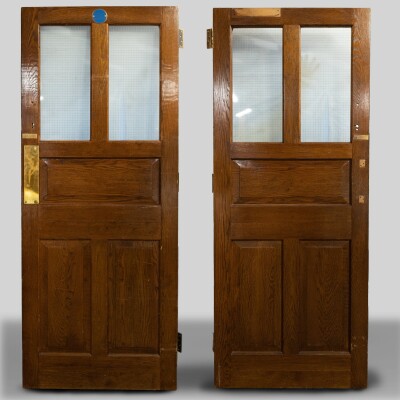 Glazed Oak Door Reclaimed from Mercers' Hall London