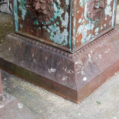 Pair of Monumental Cast Iron Urns on Plinths