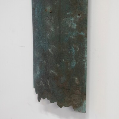 Large Reclaimed Sculptural Copper Pillar Lights with Cut-Outs | 4 Available