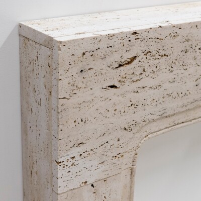 Reclaimed Art Deco Travertine Marble Fireplace Surround