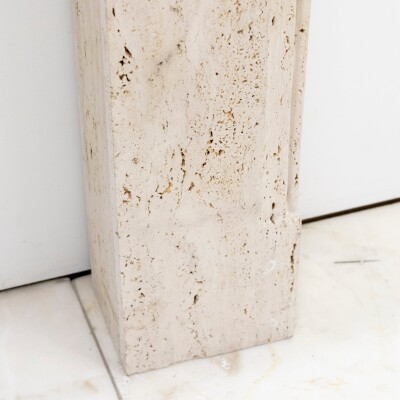 Reclaimed Art Deco Travertine Marble Fireplace Surround