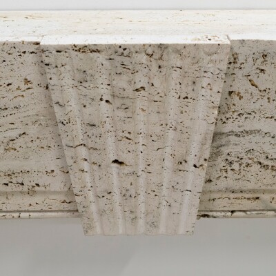 Reclaimed Art Deco Travertine Marble Fireplace Surround