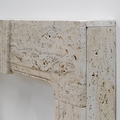 Reclaimed Art Deco Travertine Marble Fireplace Surround