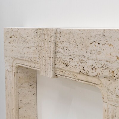 Reclaimed Art Deco Travertine Marble Fireplace Surround