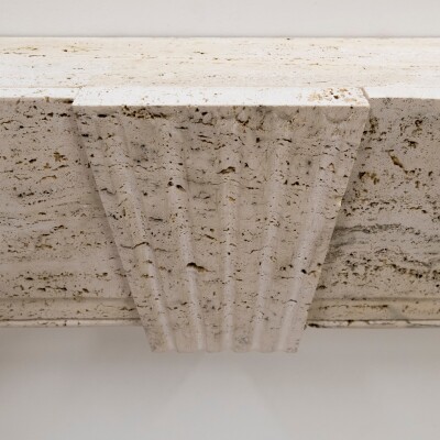 Reclaimed Art Deco Travertine Marble Fireplace Surround