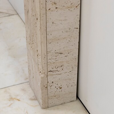 Reclaimed Art Deco Travertine Marble Fireplace Surround