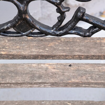 Reclaimed Coalbrookdale Style Garden Throne Chair with Arms