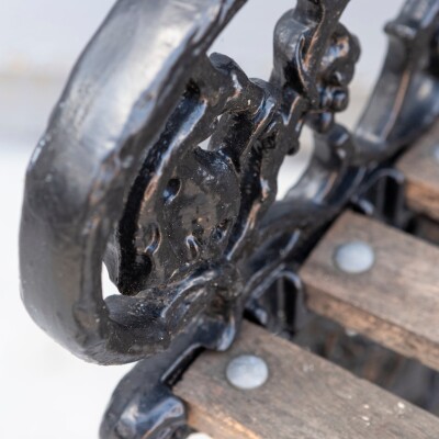 Reclaimed Coalbrookdale Style Garden Throne Chair with Arms