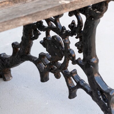 Reclaimed Coalbrookdale Style Garden Throne Chair with Arms