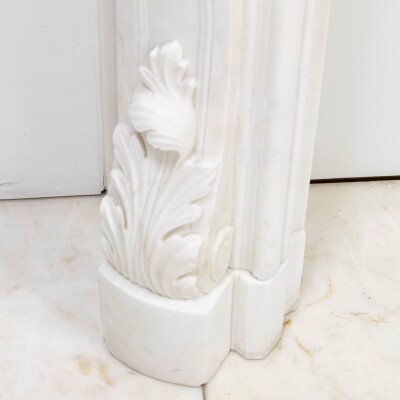 Ornate French Louis Style Statuary Marble Fireplace Surround
