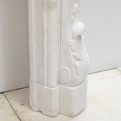 Ornate French Louis Style Statuary Marble Fireplace Surround
