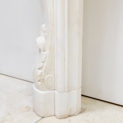 Ornate French Louis Style Statuary Marble Fireplace Surround