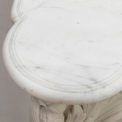 Ornate French Louis Style Statuary Marble Fireplace Surround