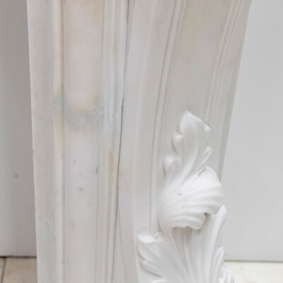 Ornate French Louis Style Statuary Marble Fireplace Surround