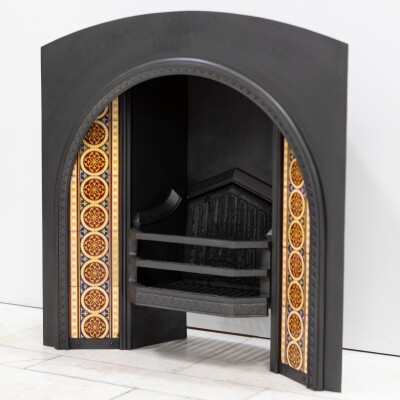Rare Victorian Arched Tiled Insert with Minton Tiles