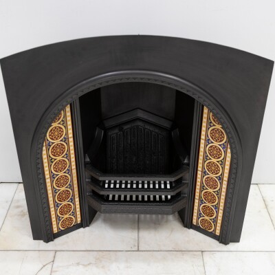 Rare Victorian Arched Tiled Insert with Minton Tiles