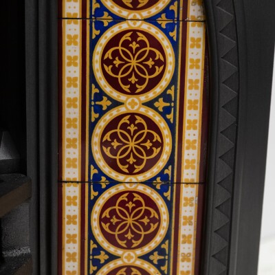 Rare Victorian Arched Tiled Insert with Minton Tiles
