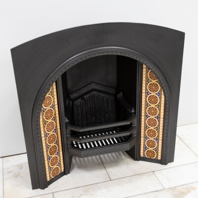 Rare Victorian Arched Tiled Insert with Minton Tiles