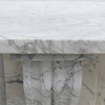 Large Antique Victorian Pencilvein Marble Corbel Fireplace Surround