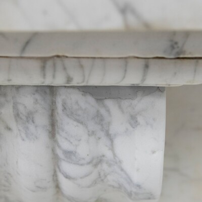 Large Antique Victorian Pencilvein Marble Corbel Fireplace Surround