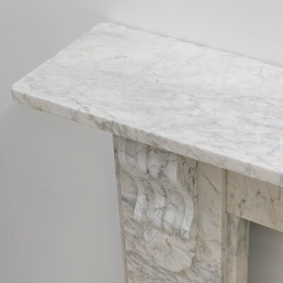 Large Antique Victorian Pencilvein Marble Corbel Fireplace Surround