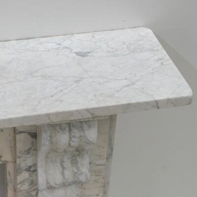 Large Antique Victorian Pencilvein Marble Corbel Fireplace Surround