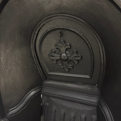 Victorian Cast Iron Tiled Fireplace Insert with Floral Panels