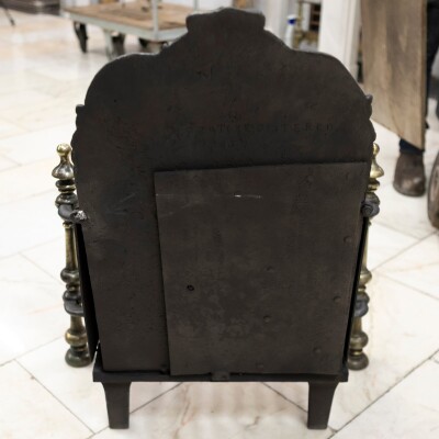 Antique Georgian Fire Basket with Brass Finials