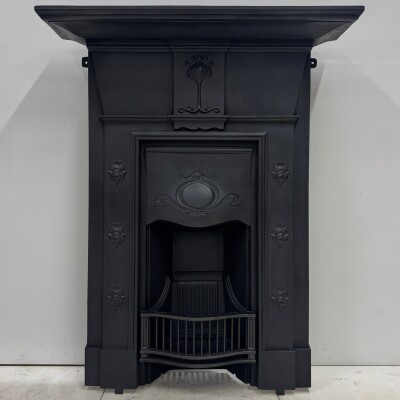 Antique Tiled Cast Iron Combination Fireplace