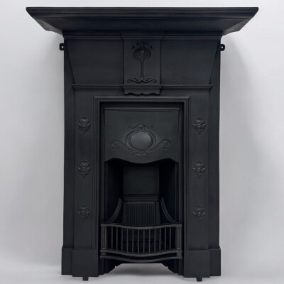 Antique Tiled Cast Iron Combination Fireplace