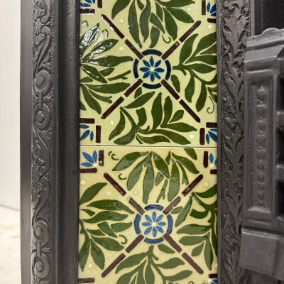 Antique Victorian Fireplace Insert With Josiah Wedgwood Tiles
