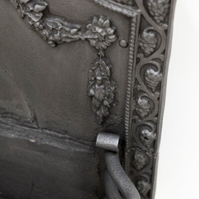 Large Antique Arts & Crafts Fire Basket with Finials