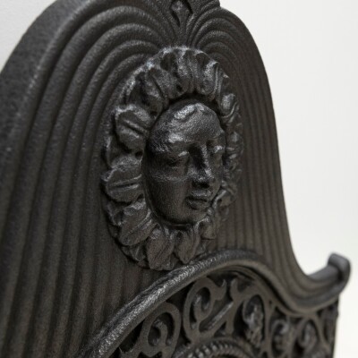 Large Antique Arts & Crafts Fire Basket with Finials