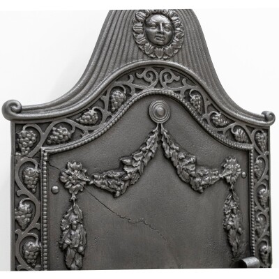 Large Antique Arts & Crafts Fire Basket with Finials
