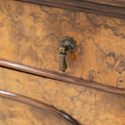 Antique Victorian Burr Walnut Dresser | Glazed Display Cabinet