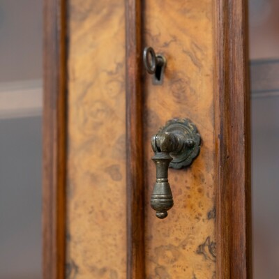 Antique Victorian Burr Walnut Dresser | Glazed Display Cabinet