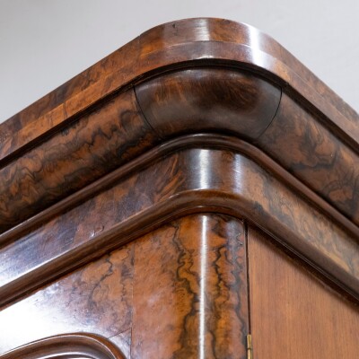 Antique Victorian Burr Walnut Dresser | Glazed Display Cabinet