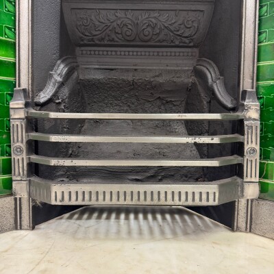 Antique Cast Iron Art Nouveau Combination Fireplace