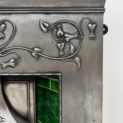 Antique Cast Iron Art Nouveau Combination Fireplace